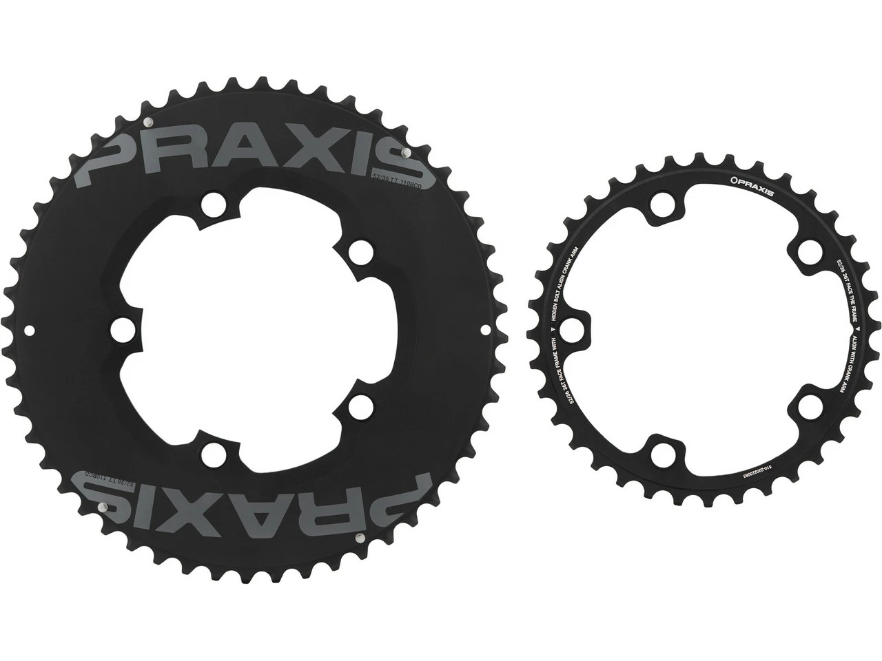 Praxis Works Aero / Solid Road Kettenblatt-Set, 5-Arm, 110 Mm Lochkreis Modell 2023 3 Praxis Works Aero / Solid Road Kettenblatt-Set, 5-Arm, 110 Mm Lochkreis Modell 2023