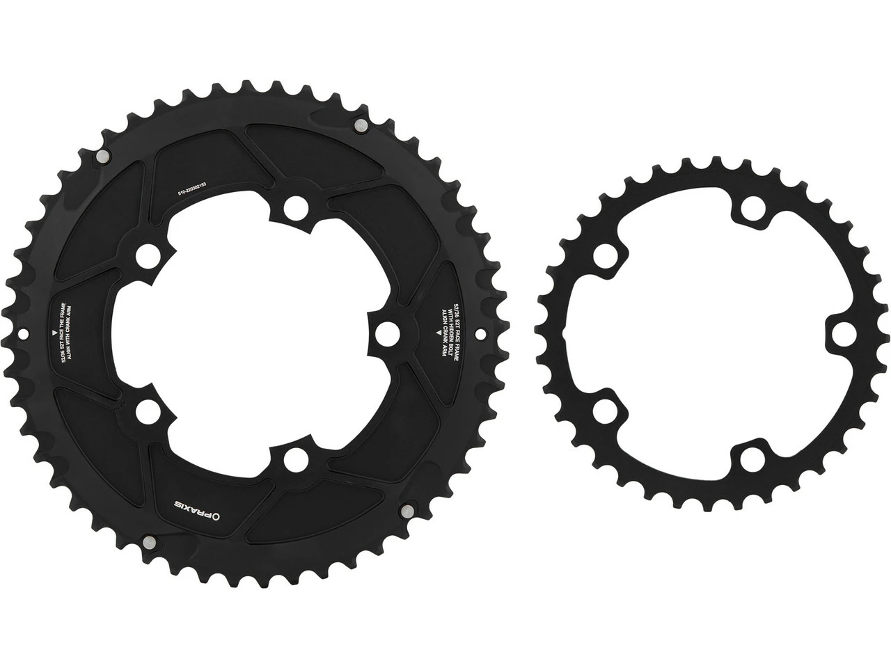 Praxis Works Aero / Solid Road Kettenblatt-Set, 5-Arm, 110 Mm Lochkreis Modell 2023 4 Praxis Works Aero / Solid Road Kettenblatt-Set, 5-Arm, 110 Mm Lochkreis Modell 2023 – Bild 2